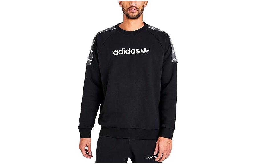 adidas Originals Letter Print Crewneck Sweatshirt Black HR4453