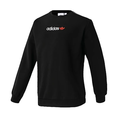 adidas Originals Linear Crew Logo Printed Sweatshirt Black Casual Wear FT9281
