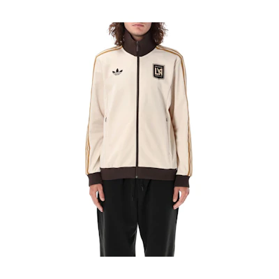 adidas Originals Linen Zip-Up Track Jacket with Stripes and Logo Print JE9497