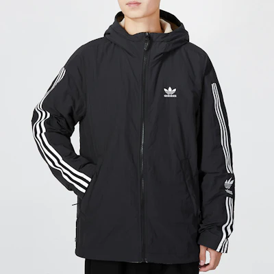 adidas Originals 雙面條紋連帽防風外套 黑色 HL9186 Details for adidas Originals 雙面條紋連帽防風外套 黑色 HL9186