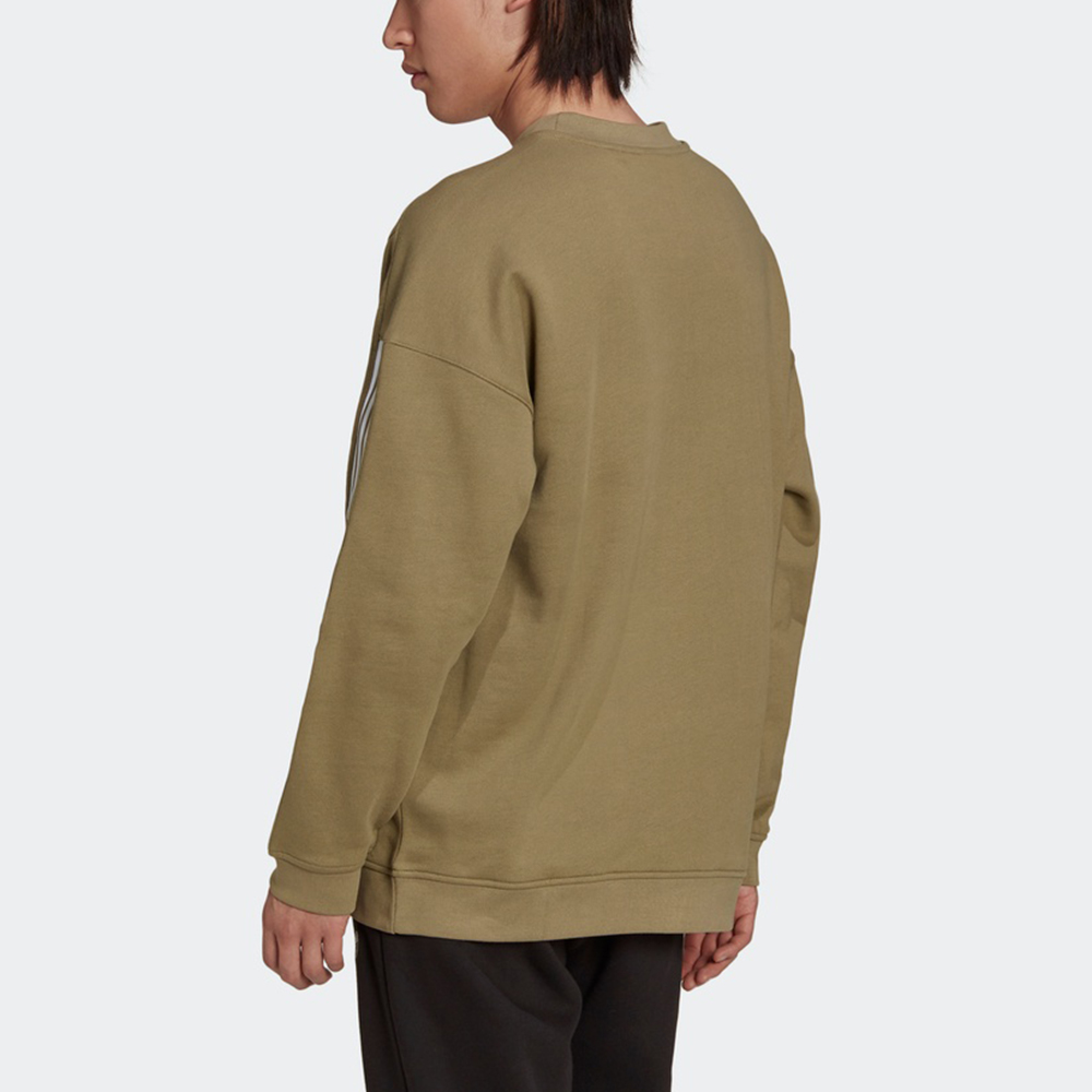 adidas Originals Lock Up Crew Olive Embroidered Logo Stripe Sweatshirt H41317 圖 4