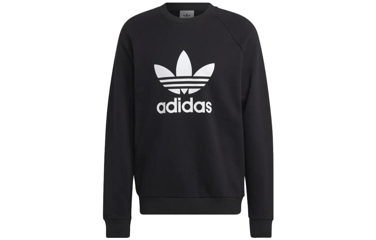 adidas Originals Logo Crewneck Sweatshirt Black Long Sleeve Pullover IA4854