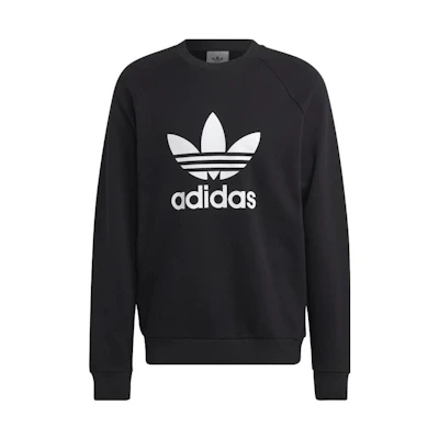 adidas Originals Logo Crewneck Sweatshirt Black Long Sleeve Pullover IA4854
