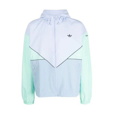 adidas Originals Logo Embroidered Colorblock Hoodie Jacket Men’s Pink Blue HR8934