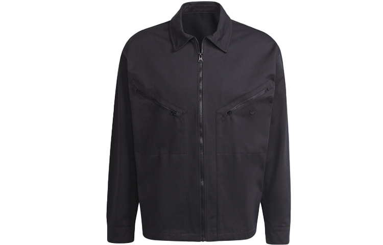 adidas Originals Logo Embroidered Polo Track Jacket Black HC4540