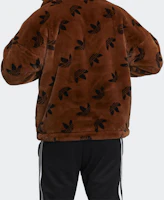 Shop adidas Originals 標誌刷毛外套 棕色 男女冬季時尚款 HI4657