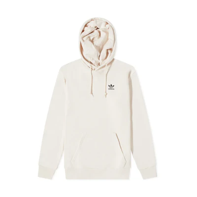 adidas Originals Logo Hoodie with Kangaroo Pocket in Off-White HE7198