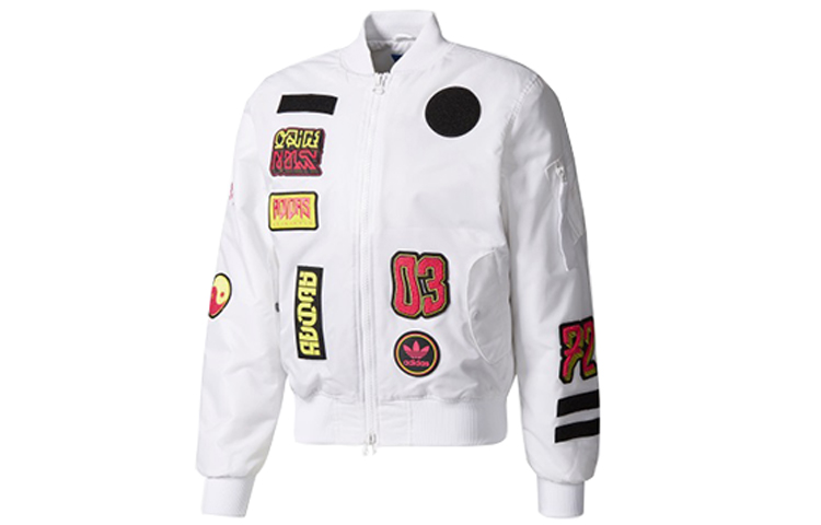 adidas Originals Logo Padded Bomber Jacket White Fashion BR7149