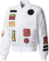 adidas Originals Logo Padded Bomber Jacket White Fashion BR7149 adidas Originals Logo Padded Bomber Jacket White Fashion BR7149