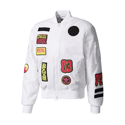 adidas Originals Logo Padded Bomber Jacket White Fashion BR7149