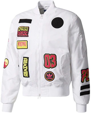阿迪达斯三叶草标志白色加厚飞行夹克 时尚外套 BR7149 Order 阿迪达斯三叶草标志白色加厚飞行夹克 时尚外套 BR7149