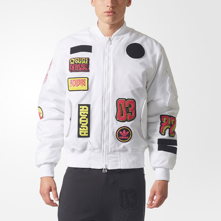 Purchase 阿迪达斯三叶草标志白色加厚飞行夹克 时尚外套 BR7149