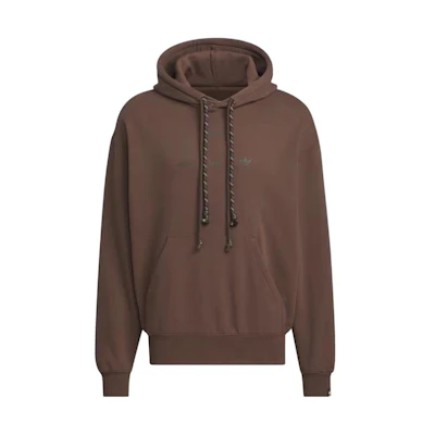 adidas Originals Logo Print Brown Drawstring Hoodie Unisex IY9519