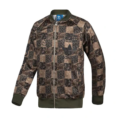 adidas Originals Logo Print Brown Track Jacket for Men S18589