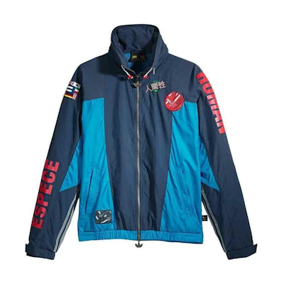 adidas Originals Logo Print Colorblock Jacket - Blue BK4573
