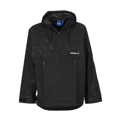 adidas Originals Logo Print Hoodie Jacket - Black AJ7594