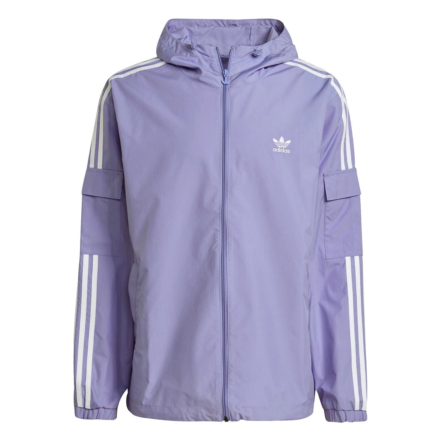 adidas Originals Logo Print Hoodie Jacket Light Purple GN3459
