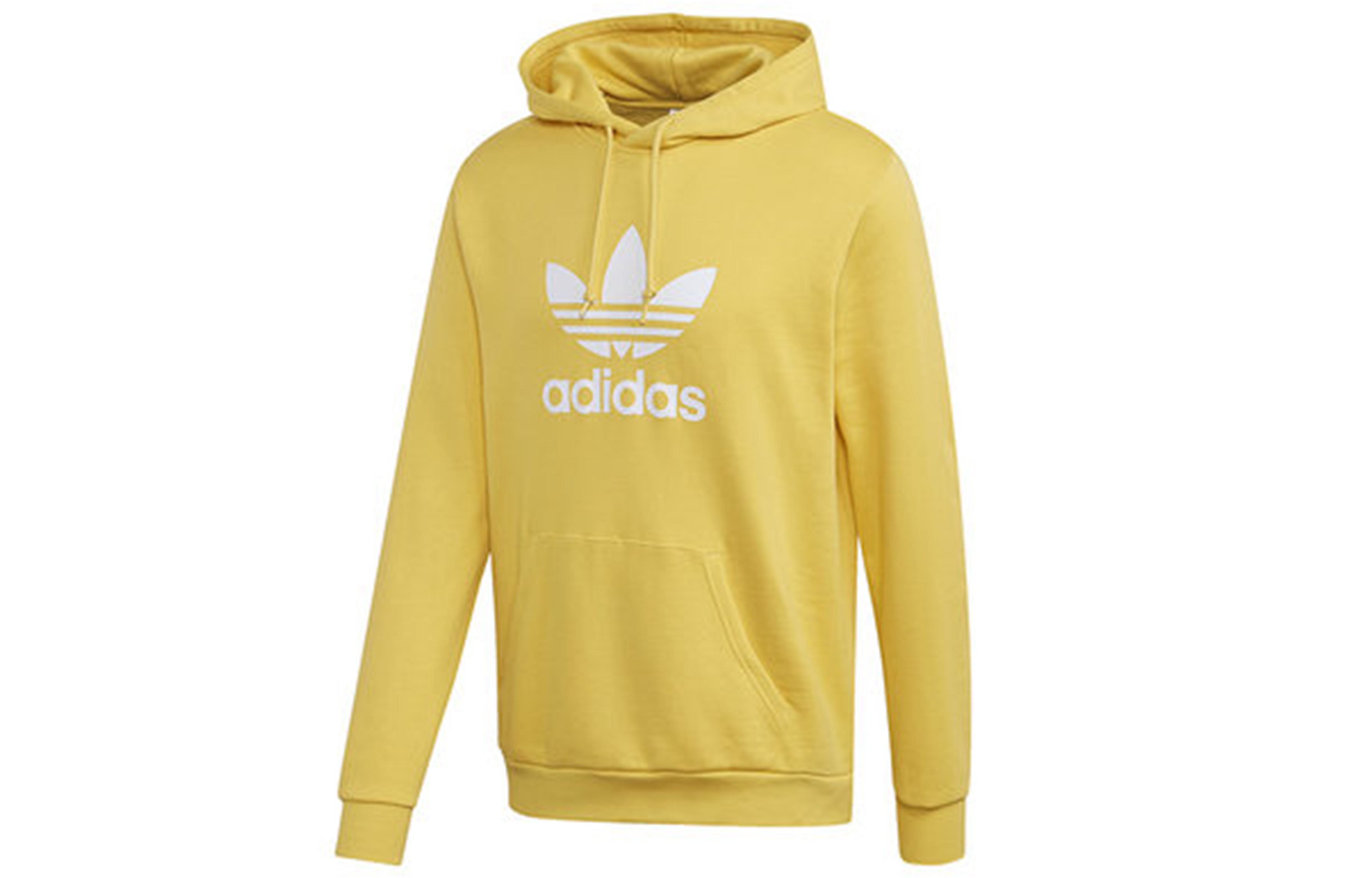 adidas Originals Logo Print Hoodie Yellow Pullover FM3785
