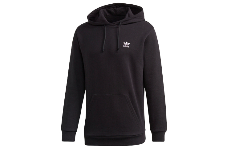 adidas Originals Logo Print Loose Fit Pullover Hoodie Black GE0795