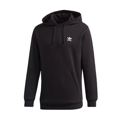 adidas Originals Logo Print Loose Fit Pullover Hoodie Black GE0795