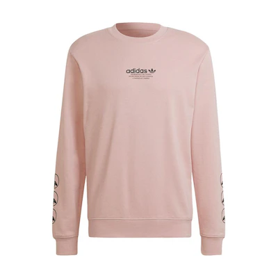 adidas Originals Logo Print Pink Crewneck Loose Fit Sweatshirt HF4905