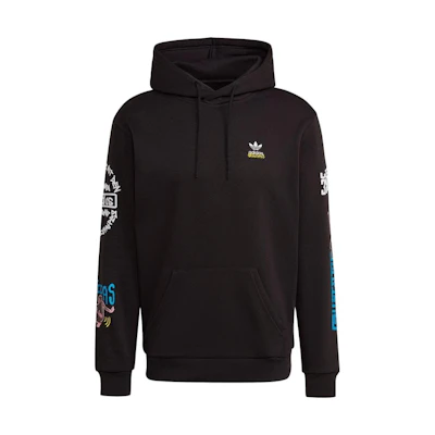 adidas Originals Logo Print Pullover Hoodie Men’s Black HL9261