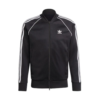 adidas Originals Logo Print Striped Long-Sleeve Jacket Black IA4785