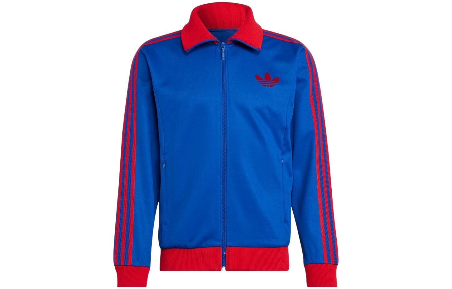 adidas Originals Logo Print Track Jacket Men’s Blue Long Sleeve Sportswear IB3425