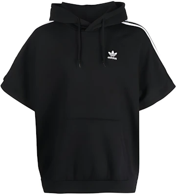 adidas Originals Logo Pullover Hoodie Short Sleeve Black Sweatshirt HS2068 Buy adidas Originals Logo Pullover Hoodie Short Sleeve Black Sweatshirt HS2068