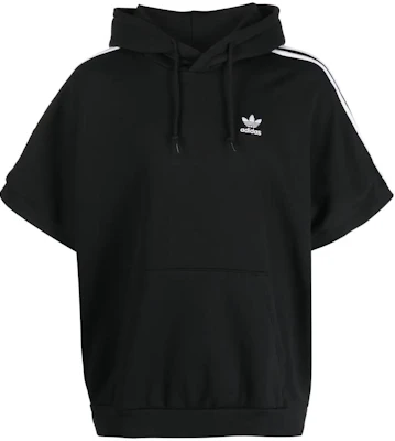 adidas Originals Logo Pullover Hoodie Short Sleeve Black Sweatshirt HS2068 Order adidas Originals Logo Pullover Hoodie Short Sleeve Black Sweatshirt HS2068