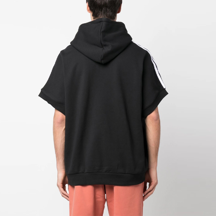 adidas Originals Logo Pullover Hoodie Short Sleeve Black Sweatshirt HS2068 圖 4
