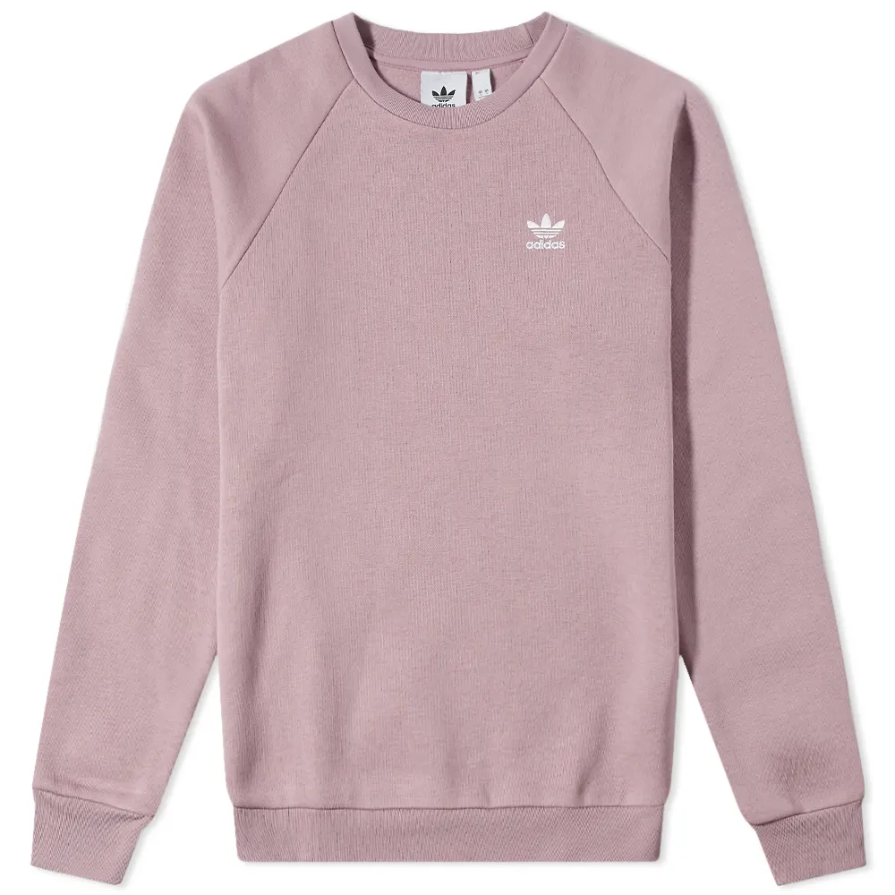 adidas Originals Logo Ribbed Crewneck Sweatshirt Violet HE9430