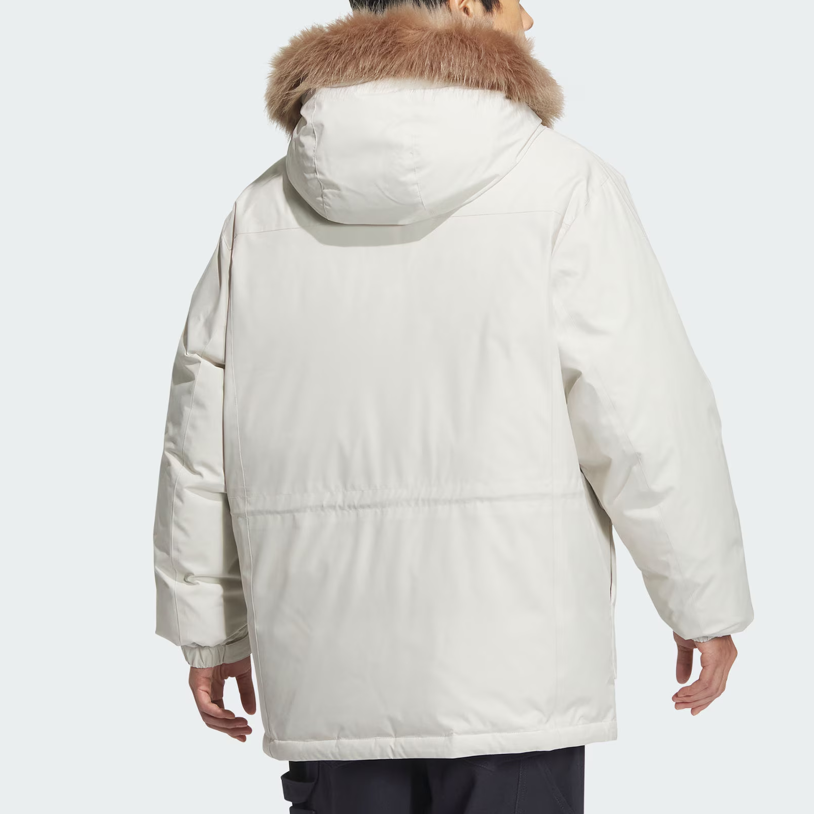 Purchase 阿迪达斯经典标志条纹复古宽松羽绒服棕色男款. JD3756