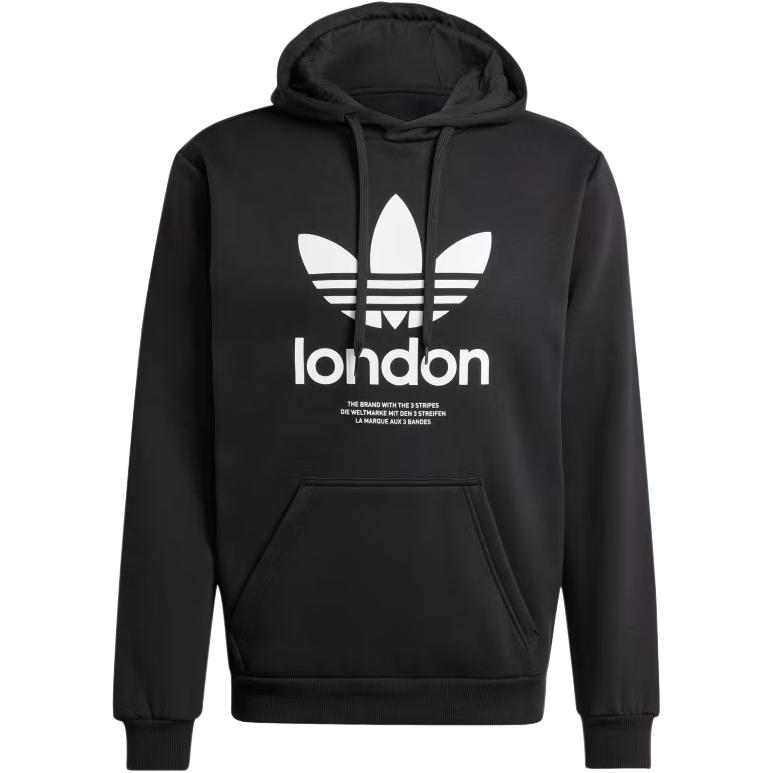 adidas Originals London City Logo Print Casual Black Hoodie - Long Sleeve IP6531