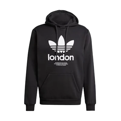 adidas Originals London City Logo Print Casual Black Hoodie - Long Sleeve IP6531
