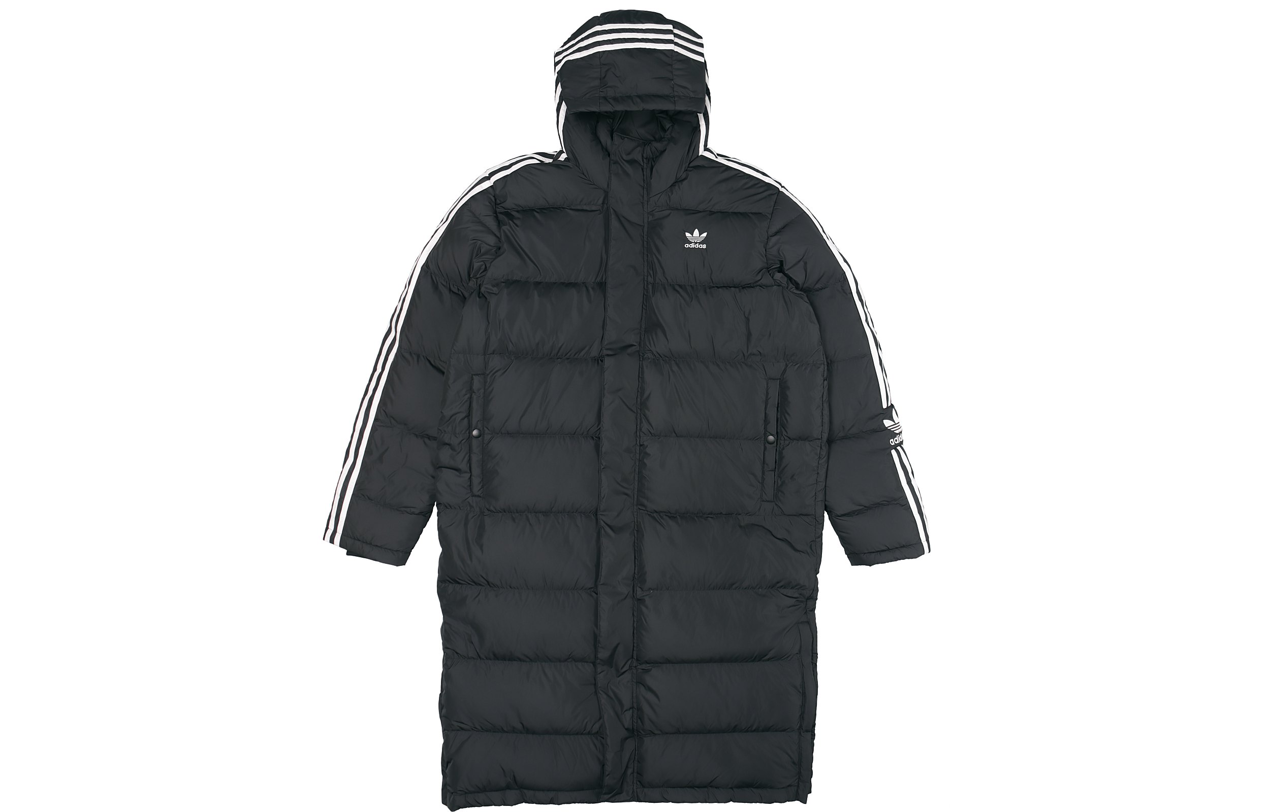 Buy adidas Originals黑色長版羽絨外套側邊三條紋冬季設計 HI4658