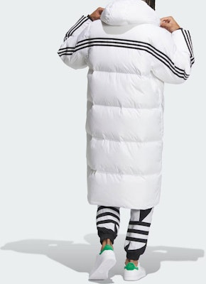 阿迪达斯三叶草FW23经典白色长款羽绒服条纹外套 IU4832 Shop 阿迪达斯三叶草FW23经典白色长款羽绒服条纹外套 IU4832