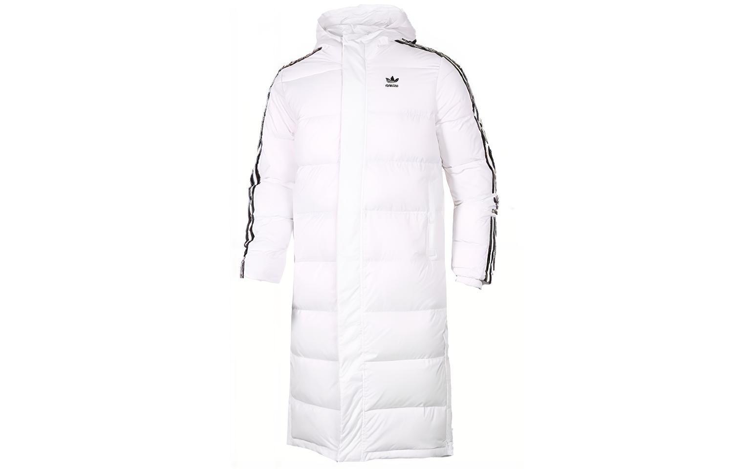 adidas Originals Long Down Jacket White with 3-Stripes Logo Winter Edition. HI4659
