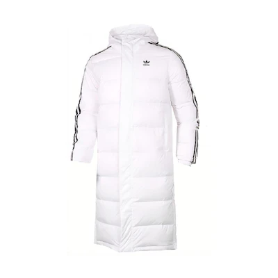 adidas Originals Long Down Jacket White with 3-Stripes Logo Winter Edition. HI4659