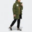 Shop adidas Originals Long Hooded Down Jacket Olive Green Winter Coat. H58061