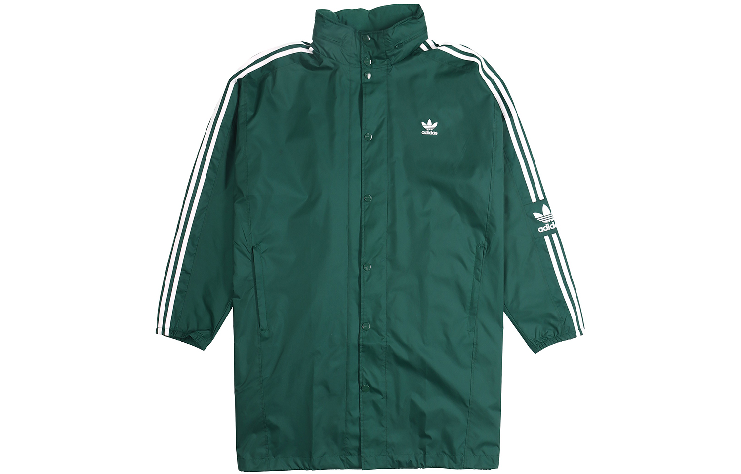 adidas Originals Long WB Packable Hooded Windbreaker Forest Green FL0012