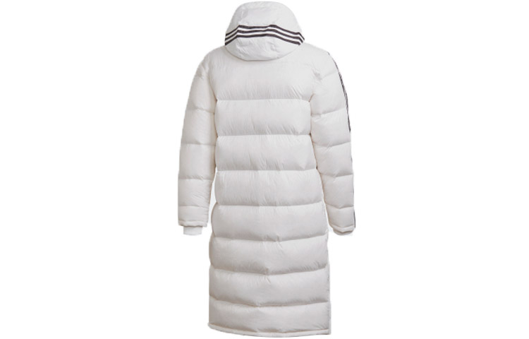 Lookbook Adidas Originals Long White Down Jacket Winter Hooded Coat FL0008