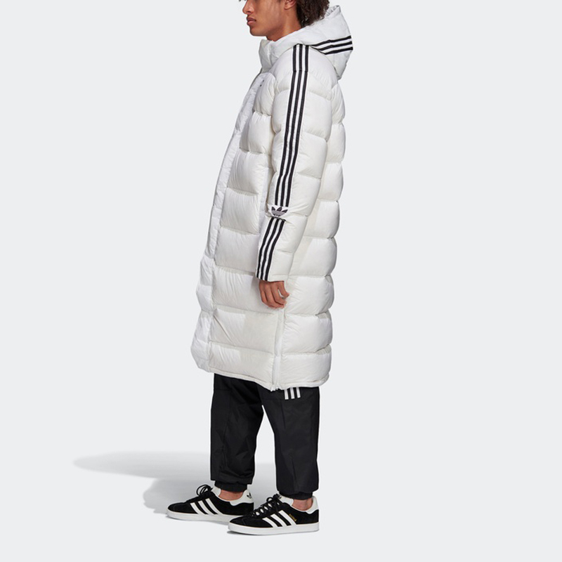 Details for Adidas Originals Long White Down Jacket Winter Hooded Coat FL0008
