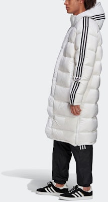 Adidas Originals Long White Down Jacket Winter Hooded Coat FL0008 Details for Adidas Originals Long White Down Jacket Winter Hooded Coat FL0008
