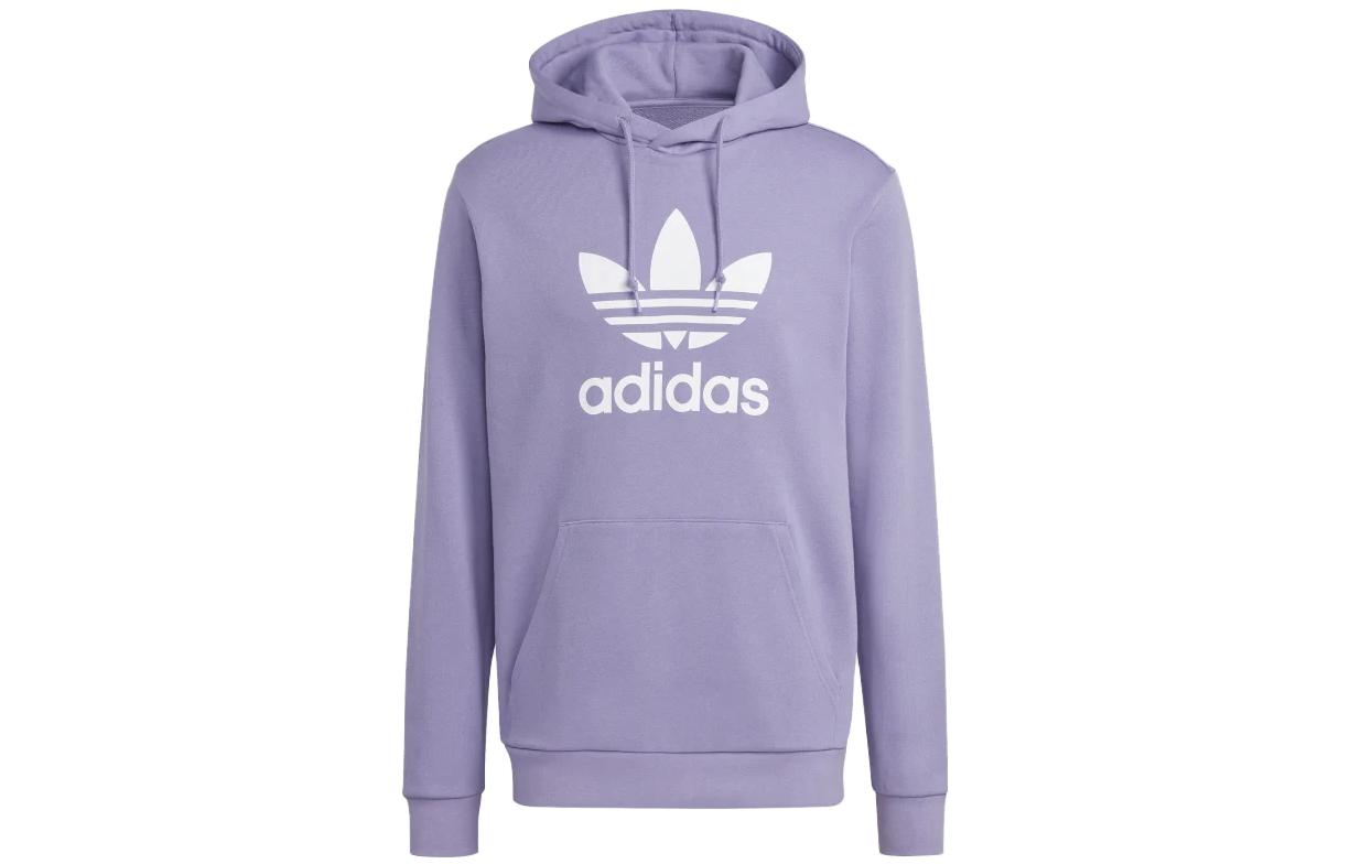 adidas Originals Loose Logo Hoodie Purple Long-Sleeve Sweatshirt IA4881
