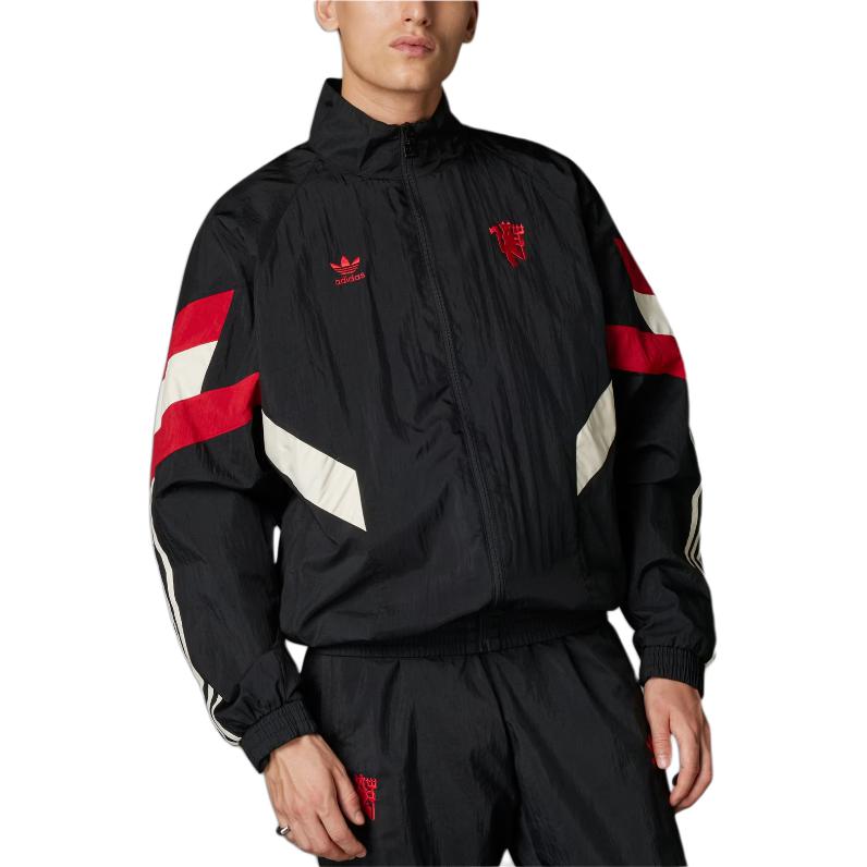 Shop adidas Originals Manchester SS24 Jaket Track Top Retro Colorblock Hitam Pria IS6525