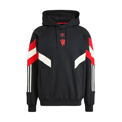 adidas Originals Manchester United Black Football Sweatshirt Loose Fit IS6521