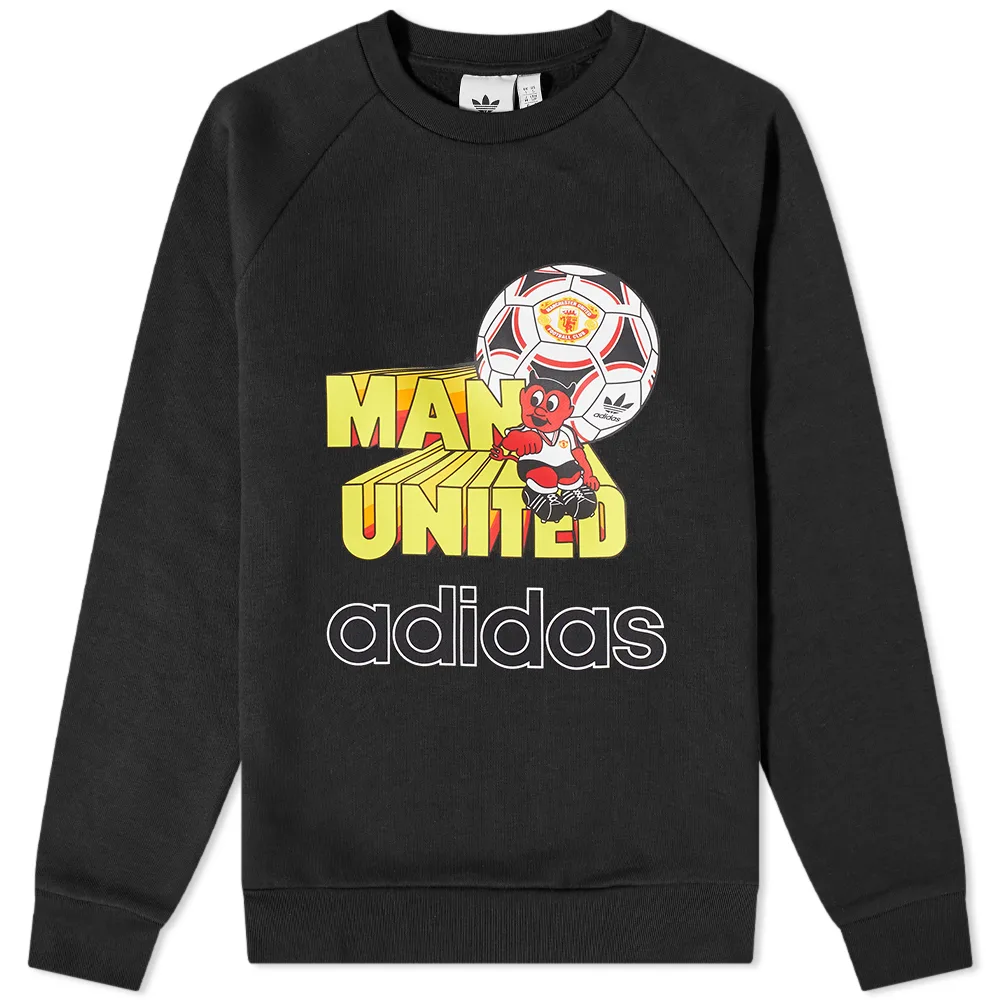 adidas Originals Manchester United Logo Crewneck Sweatshirt Black HP0456