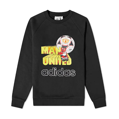 adidas Originals Manchester United Logo Crewneck Sweatshirt Black HP0456