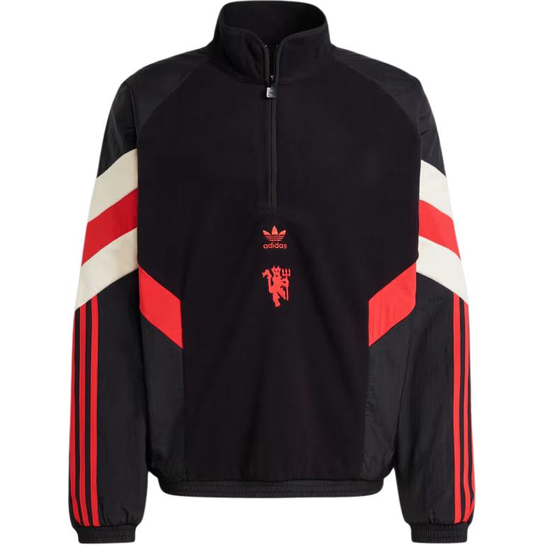 adidas Originals Manchester United Polar Fleece Sweatshirt Black Mens IS6528